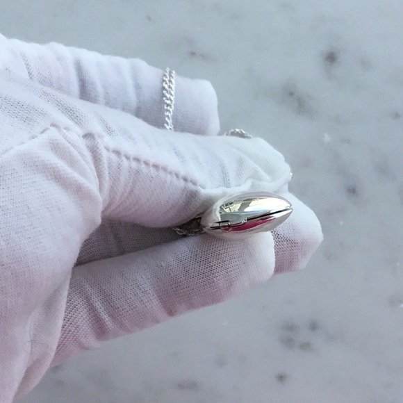 Sale $46 Firm! .925 Sterling Silver Puffed Heart Locket Necklace - Picture 14 of 16